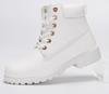Women's Dr. Martens White PU Leather Non-slip Flat Boots, Large Size, G-2
