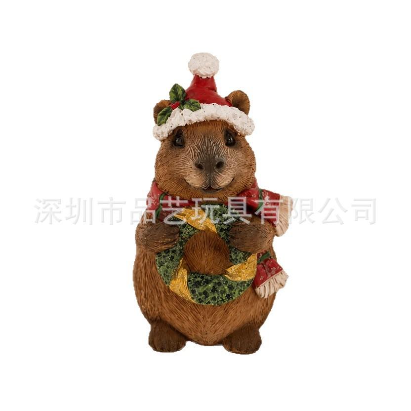 New Product Christmas Capybara Decor Christmas Capybara Decorations Resin Crafts Ornaments