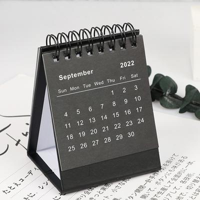 2024 Calendrier de Bureau Série Simple Noir Blanc Double Planificateur de Table Quotidien Agenda Annuel Organisateur Ornement de Bureau