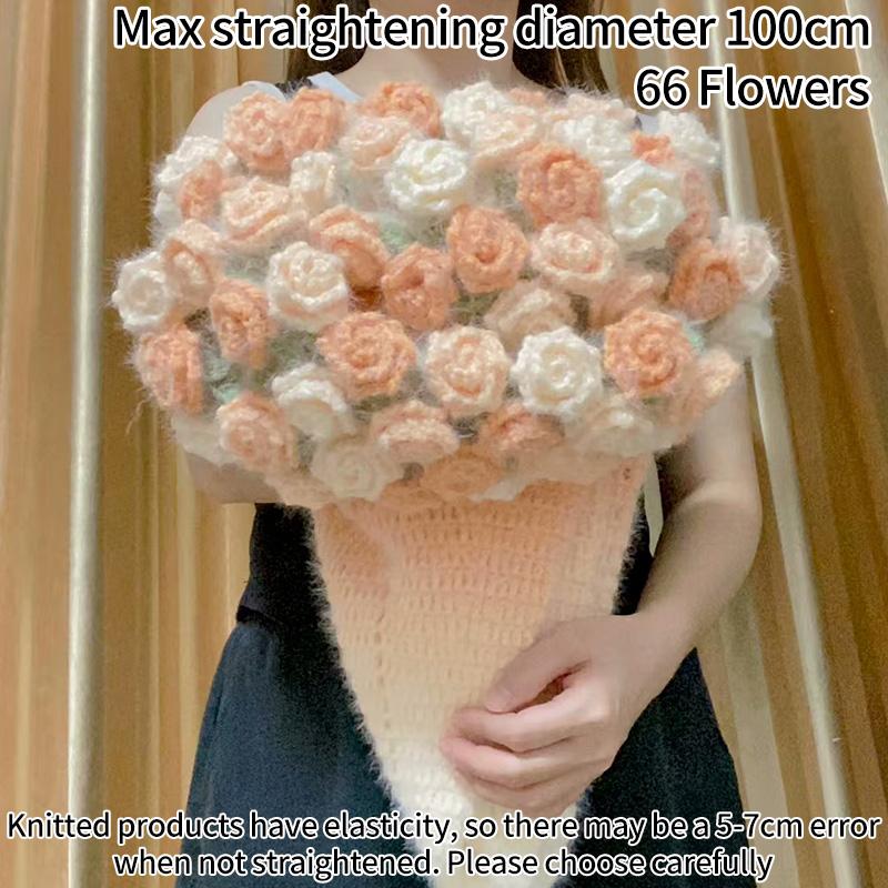 Hand Woven Blanket Crochet Rose Blanket Decorative Sofa Cover Valentine's Day Birthday Gifts for Women Tapestry Manta De Rosas