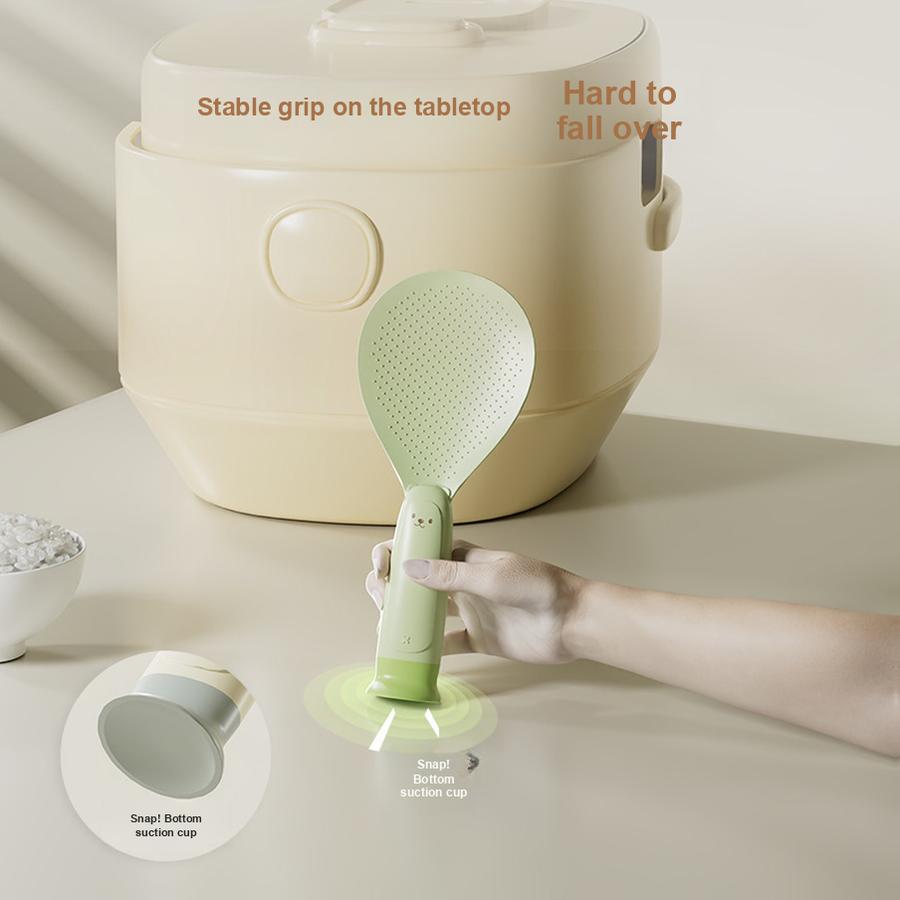 2 Stück Baby Stehender Saugfuß Bär Reis Löffel Antihaft Reis Schöpfkelle Elektrischer Reiskocher Dämpflöffel Hochtemperatur Ständer Reis Löffel