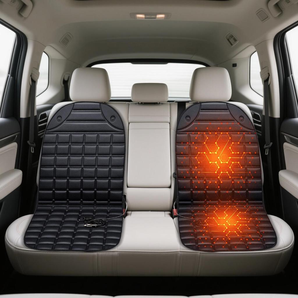 Car Heated Seat Cover 12V Auto Warming Supplies Automotive Seat Warmer For Cars Trucks SUVs RVs Drivers Travelers Winter Driving