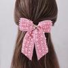 Customized Pearl Bow Bridal Hair Clip with Crystal Rhinestones and Beaded Headband Accessories