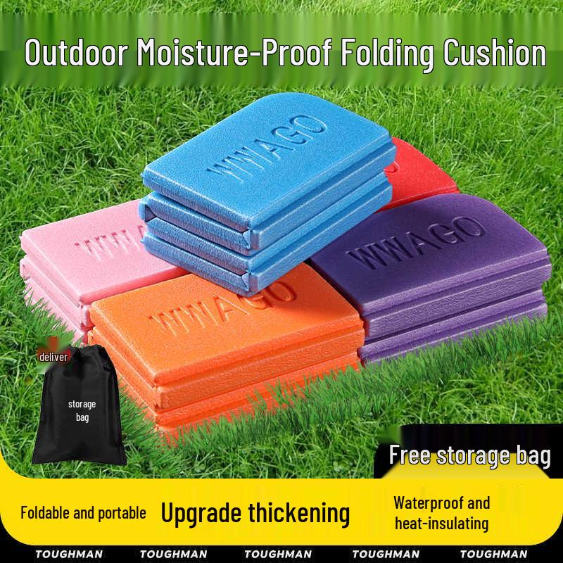 

Portable Moisture-Proof Outdoor Seat Cushion - Foldable XPE Foam for Hiking, Camping & Mountaineering Blue Eight-Fold - Includes Bag