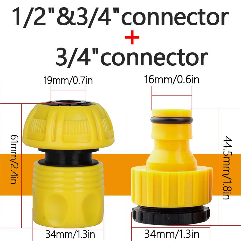Garden Quick Hose Connector 1/2"3/4" Faucet Adapter Hose Coupling Joint Adapter Extender Set Hose Pipe Tube Irrigation Watering