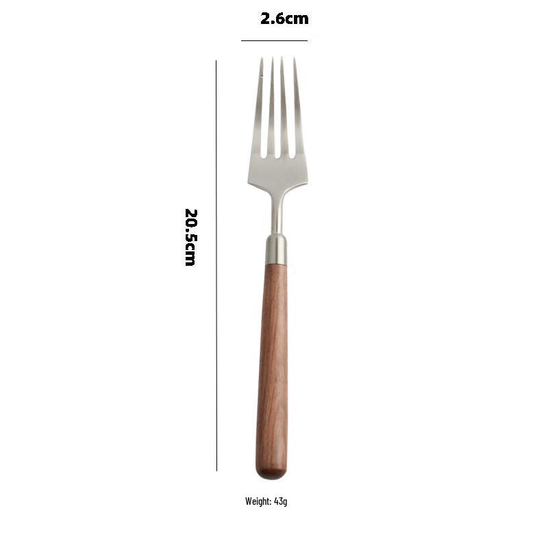 

Zuozhixun Vintage Walnut Handle 304 Stainless Steel Dinner Fork Set