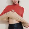 Wool silk velvet semi-turtleneck bottoming shirt autumn clothes women's thickened warm inner middle collar top women's winter