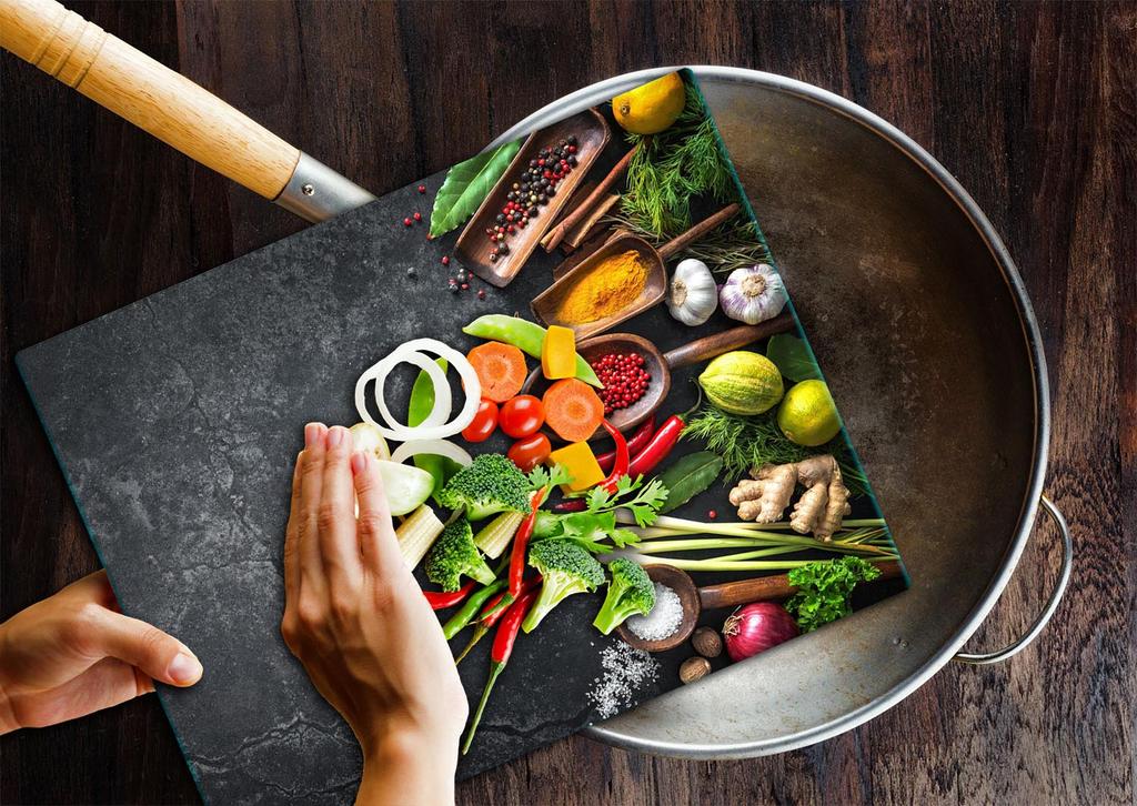 Glass Plate Cutting Board 52X40 Spices