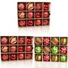 Christmas Ball Ornaments Set With Red Gold Finish For Holiday Decor