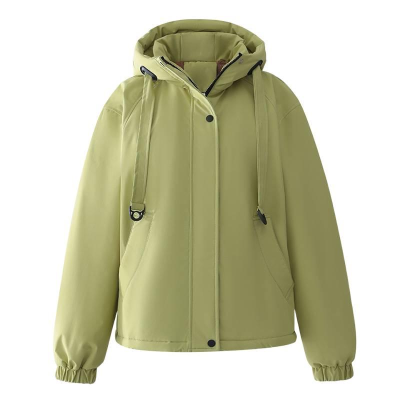 Neue Damen Parker Baumwollkleidung für Herbst und Winter, Locker, Kurz, Mit Kapuze.