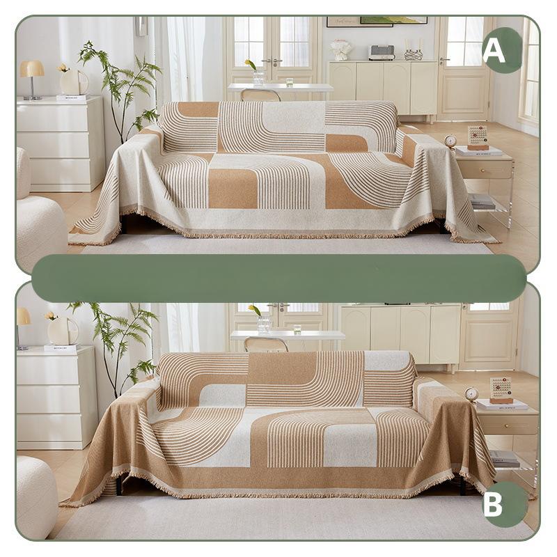 New Double-sided Chenille Sofa Towel Simple Anti-cat Scratch Sofa Cover Single and Double Sofa Blanket Anti-slip Double-sided Usable Sofa Cover