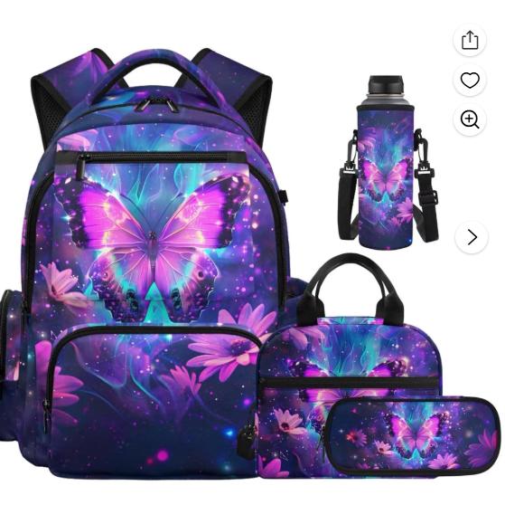 4-Piece Printed School Backpack Set for Kids Teens - All-Over Print Backpacks