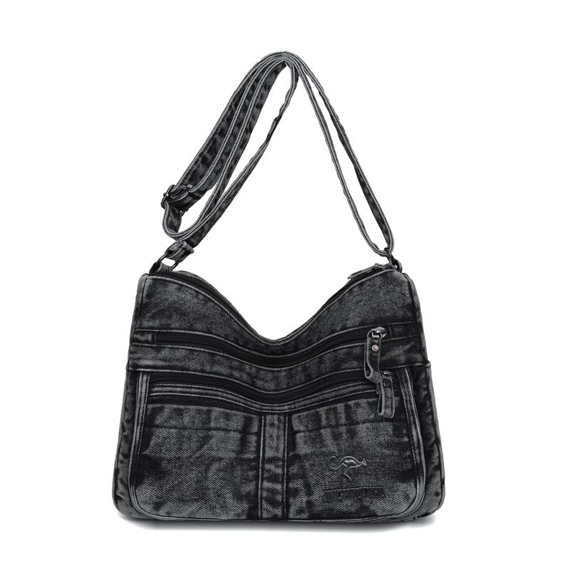 Denim Multi-Layer Small Square Bag Women's Shoulder Crossbody Bag