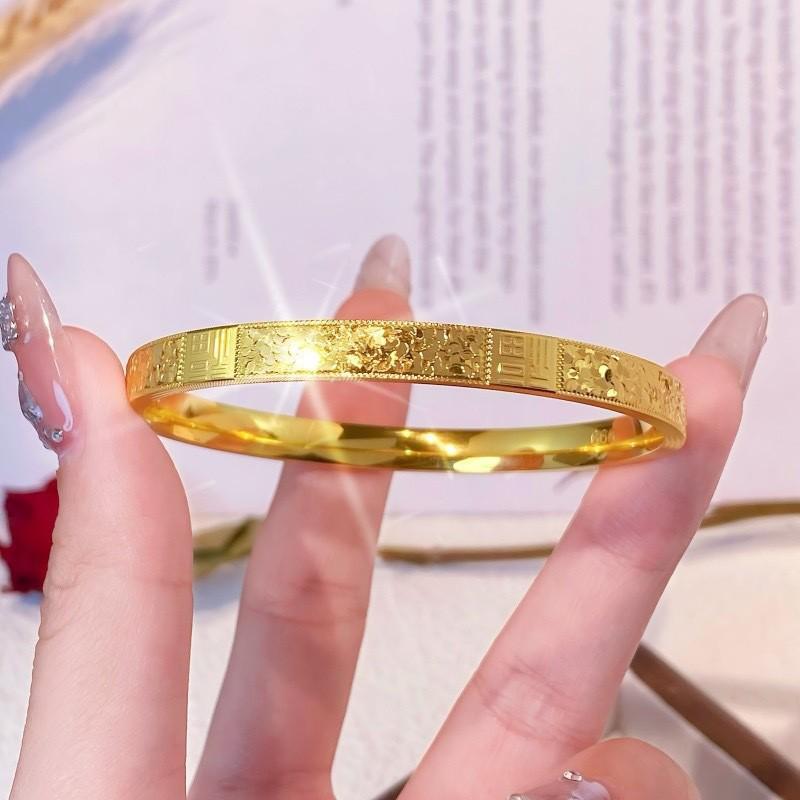 Vietnamese Sand Gold Crushed Ice Bing Fu Women's Luxury Bangle