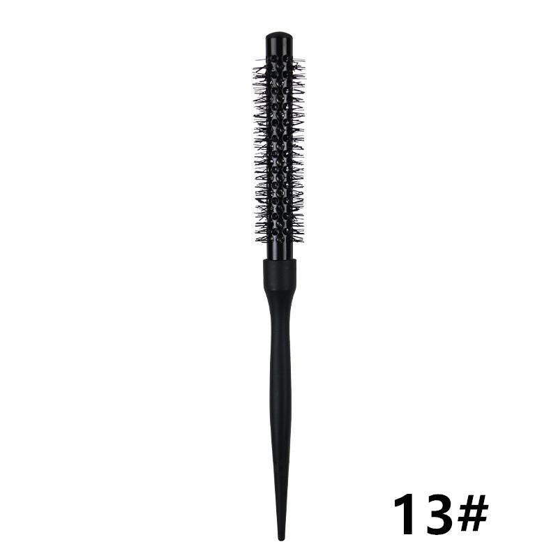 1PC Czarny okrągły grzebień do włosów szczotka do stylizacji włosów grzebień nylonowy cylinder grzebień do kręconych włosów aluminiowa rura narzędzie salonowe