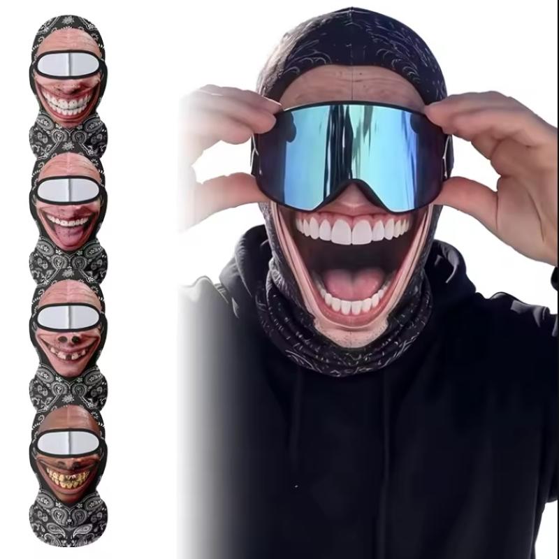3D Funny Old Man Ski Face Mask Realistic Human Face Winter Head Cover For Men Women Hat Party Cosplay Photo Accessory