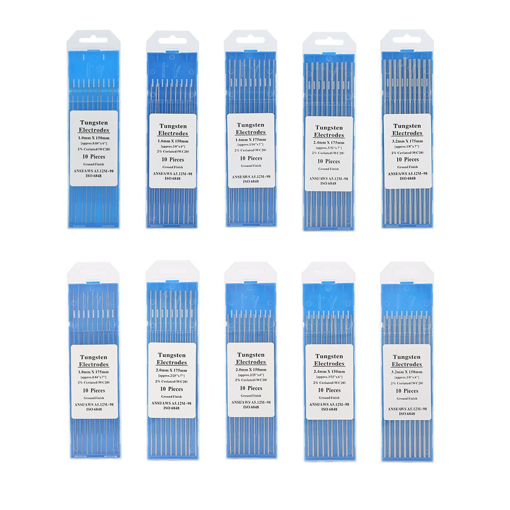 

10 шт. WC20 Цериевые вольфрамовые TIG-электроды для сварки нержавеющей стали и углеродистой стали