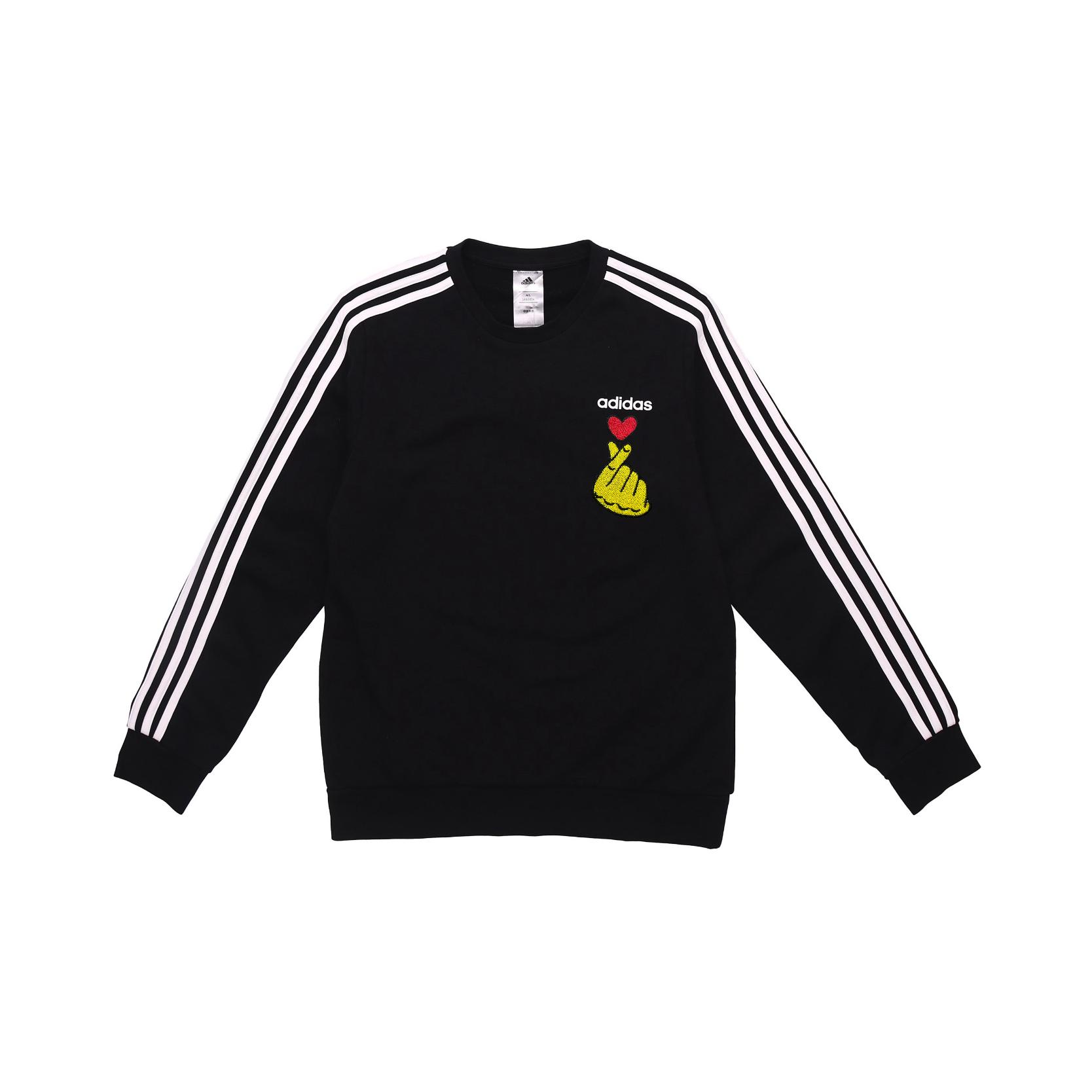 

Adidas Heart Embroidery Crew Neck Sweatshirt Unisex Black DQ3083 M