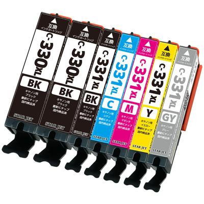 X 2 Latest Compatible Ink Cartridges Compatible with Genuine Canon Ink Cartridges with PIXUS by STAR JET BCI-331XL (BK/C/M/Y/GY) + BCI-330XL