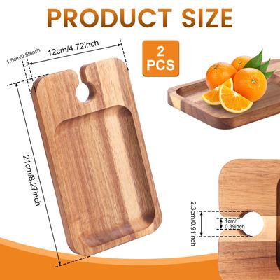 2/6 stuks Wijn Voorgerecht Borden Houten Serveerplank met Glashouder Fruit Snacks Sushi Eten Houten Serveerborden Keukengereedschap