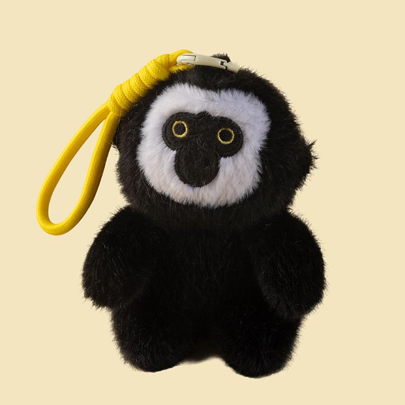 Gouden Apen Pluche Speelgoed Sleutelhanger Houder Witgezicht Saki Hanger Zachte Poppen Leuk Accessoire Voor Tas Functionele Pluche Sleutelhanger Cadeau 12cm