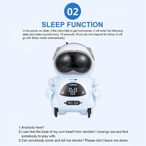RC Robot Sjungande Dansande Talande Interaktiv Dialog Röstigenkänning Spela In Berättande Mini RC Robotleksaker Gåva