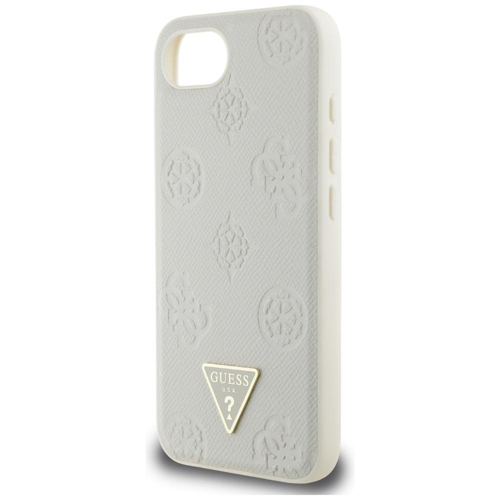 Etui Guess Grained Hot Stamp Peony       Triangle Logo Magsafe Do Iphone 16E Beżowy