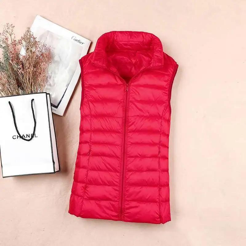 2024 White Duck Down Jacket Women Vest Autumn Winter Sleeveless Waistcoat Warm Lightweight Puffer Jacket Female Tops Outwear 8XL