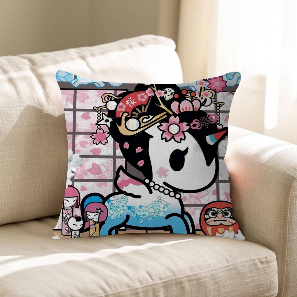 Japan TTokidokis Pillow Covers Cartoon Sofa Decorative Home Doublesided Printing Short Plush Cute Cushion Cover