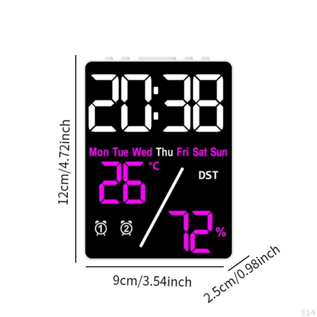 Digital Alarm Clock 2 Settings LED Display Electronic Desk for Study Room