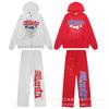 Unisex Oversized Hoodie Jogger Set Streetwear Cotton Fleece Print Loose Fit Winter Apparel