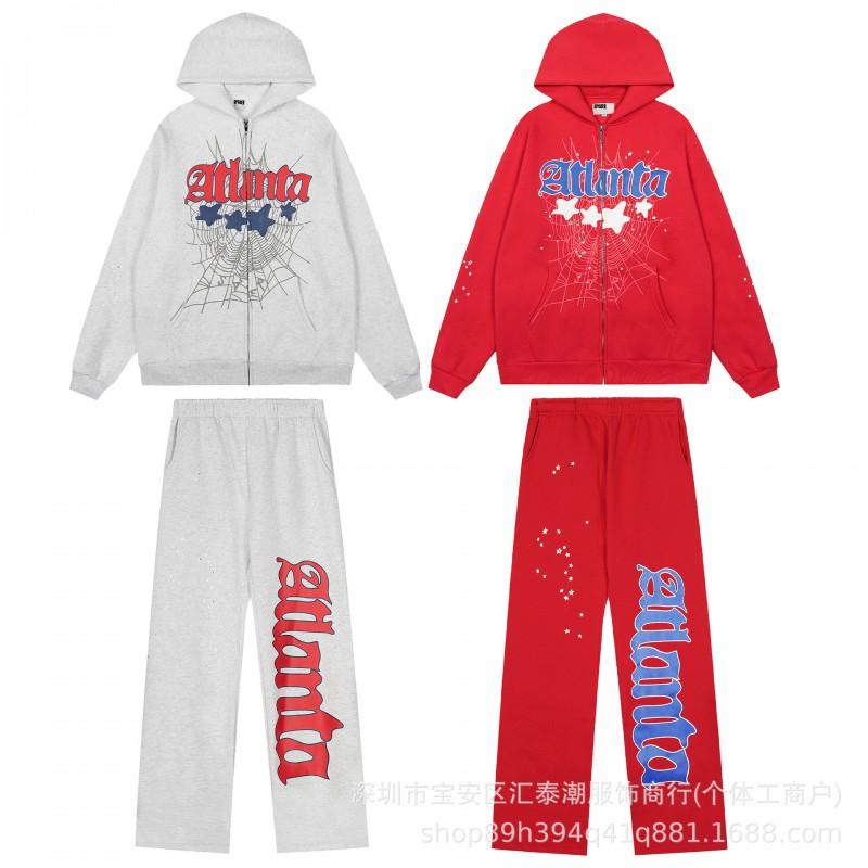 Unisex Oversized Hoodie Jogger Set Streetwear Cotton Fleece Print Loose Fit Winter Apparel