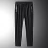 Men's Quick-Dry Ice Silk Elastic Print Cropped Sports Pants - Thin, Loose & Plus Size for Summer