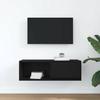 VidaXL Meuble TV chêne noir 80x31x25,5 cm bois d'ingénierie, banc TV, meuble hifi, centre de divertissement, buffet TV, 861456