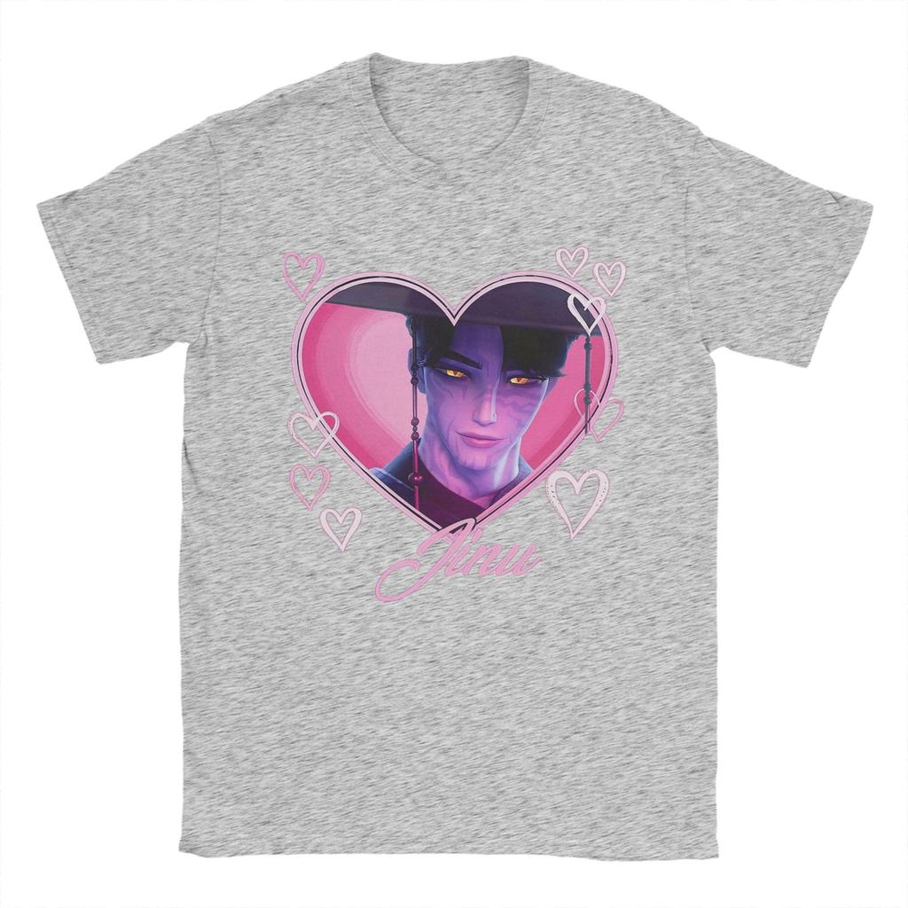 Jinu Heart KPOP Dämonenjäger Anime Herren T-Shirts Huntrix Mode T-Shirt Kurzarm Rundhals T-Shirt Reine Baumwolle Oberteile