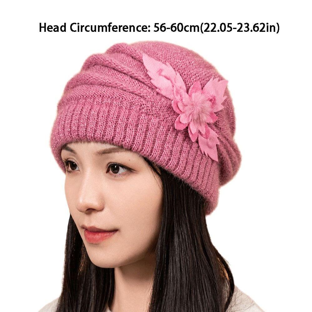 Stretch Warm Knitted Hat Thick Knit Knit Slouchy Beanie Comfy Fleece Beanie  Autumn Winter
