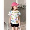 Brand Foreign Trade Children's Clothing Pure Cotton All-Over Print Short-Sleeve T-Shirt 2026 Summer Girls' Korean Style T-Shirt Baby Clothes Trendy