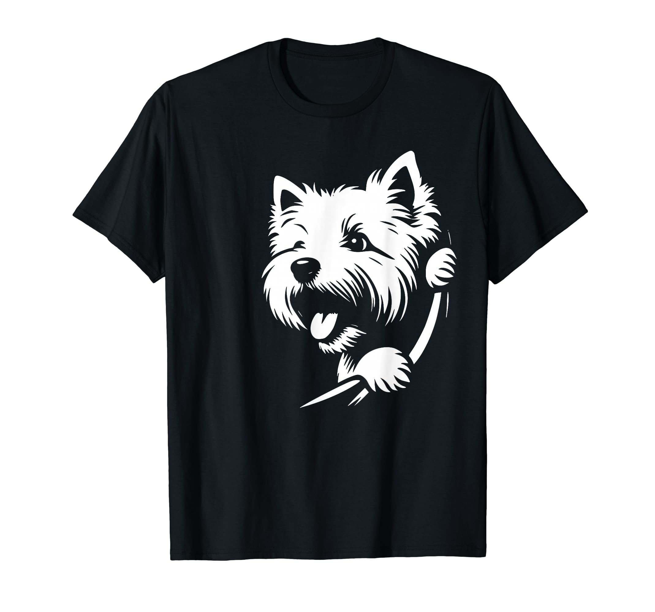 

West Highland White Terrier Peaking Dog Westie Design T-Shirt