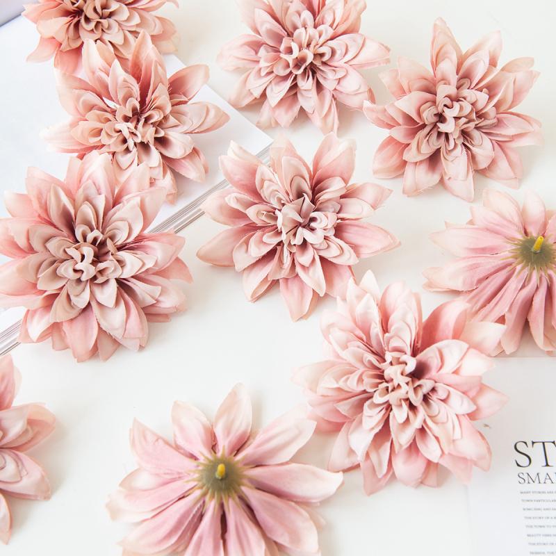 5/10Pcs Fake Plants Artificial Flowers Heads Silk Blooming Roses Wedding Home Room Decor DIY Garland Material Simulation Cheap