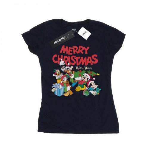 Disney Womens/Ladies Mickey And Friends Winter Wishes Cotton T-Shirt