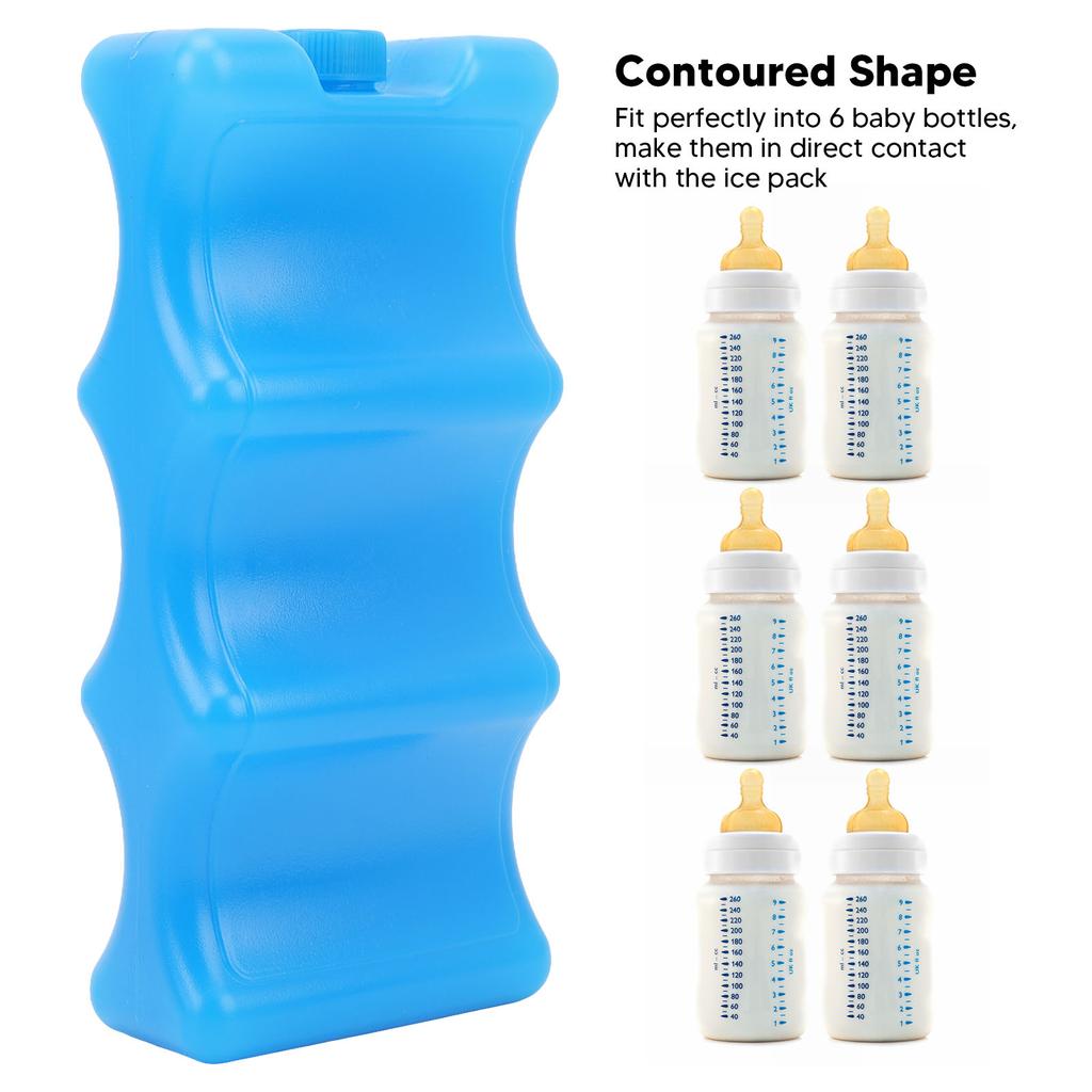 2 Stück Muttermilch Eispack Konturierte Form Blau Wiederverwendbare Kühlbox für Muttermilch Berufstätige Mutter