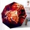Fiery Dual Nature: Human Devil Folding umbrella travel Portable Sun umbrella Umbrella Three folds
