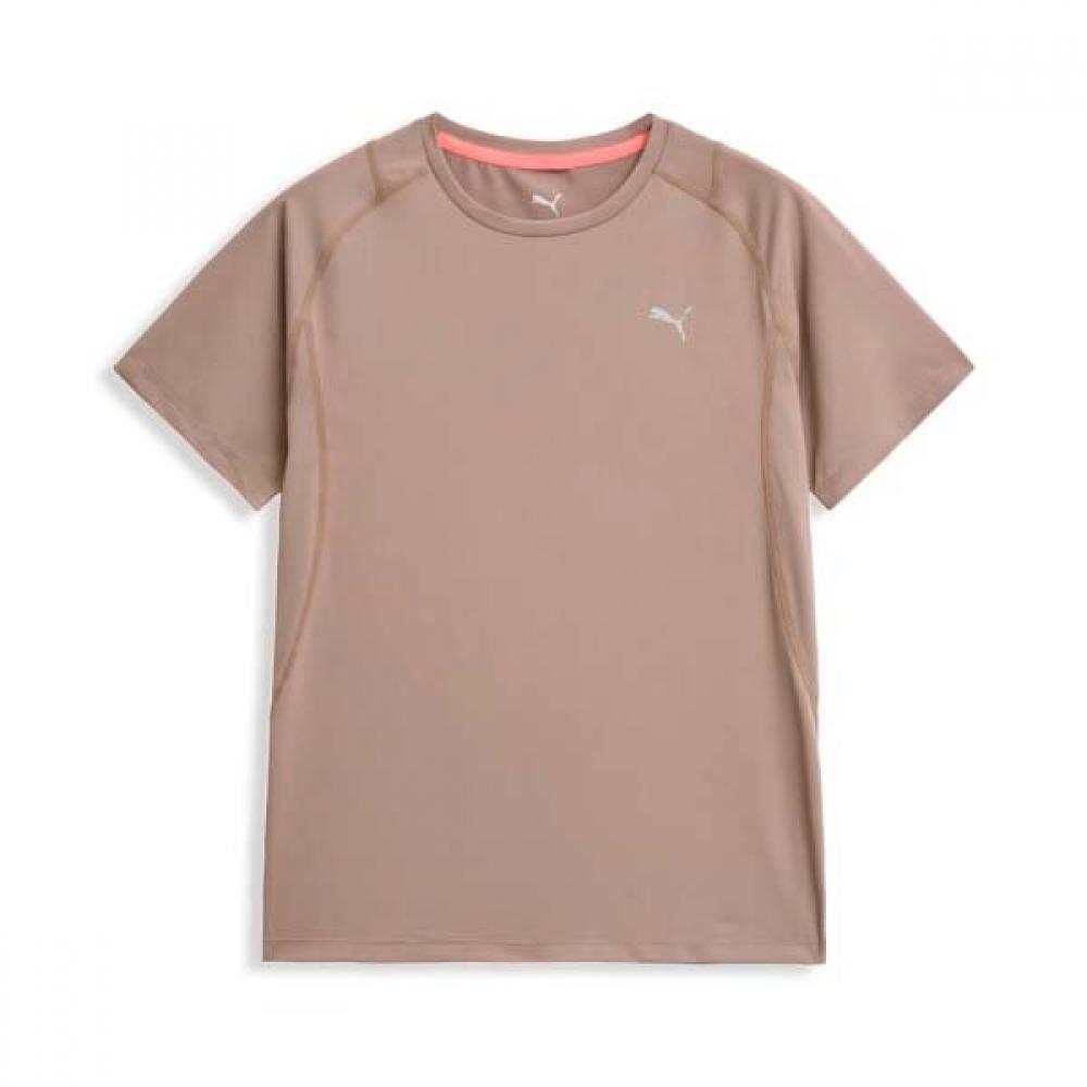 Puma Women S Running ShorT Sleeve T ShirT Run Club W Rc ShorT Sleeve ShirT 01 Sandstone/S(90)