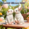 Concrete Craft Cute Rabbit Silicone Mold 3D Handmade DIY Animal Mold Non-Stick Lovely Easter Candle Mold Handicrafts Making