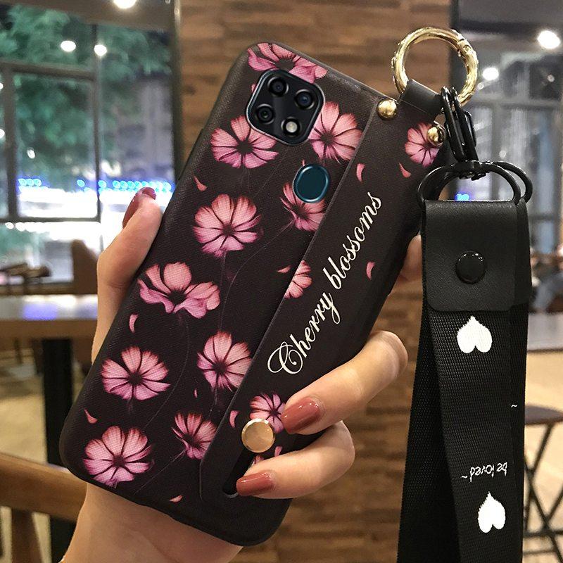 Anti-knock Kickstand Phone Case For ZTE Blade V2020 Vita/Blade20 Smart/10 Smart Protective Flower Ring Back Cover