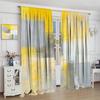 Yellow Abstract Window Curtain, Modern Abstract Rust Art Painting Print Window Drapes for Living Room Bedroom 42" W X 45" L(No B