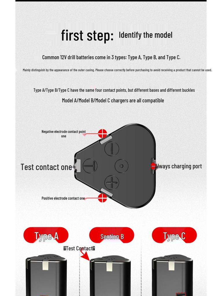 12V/16.8V/25V Electric Drill Set with Lithium Battery, Charger, Wrench & Screwdriver