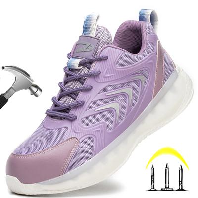 Steel Toe Cap Women Safety Shoes Lightweight Breathable Work Boots for Ladys Indestructible Anti-smashing Construction Sneakers
