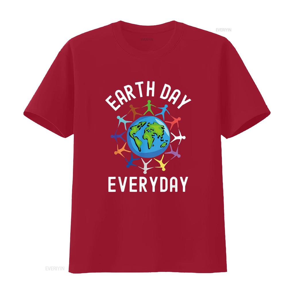 Womens Earth Day Everyday T Shirt Black 2XL Vintage Washed Homme Casual Comfortable Soft Streetwear Unisex Designer Clothes