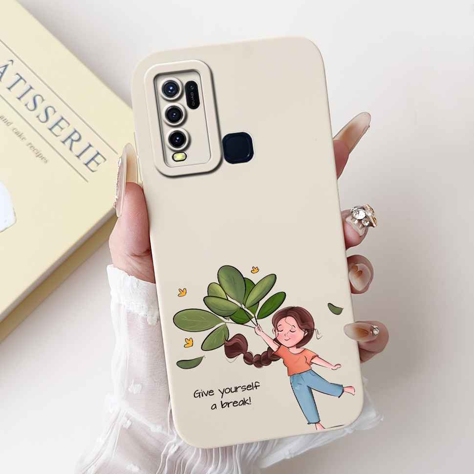 For vivo Y50 2020 1935 6.53" Case Cherry Girl Soft Silicone Cover Cartoon Rabbit For Vivo y50 VIVO Y50 V1965A Phone Cases Bumper